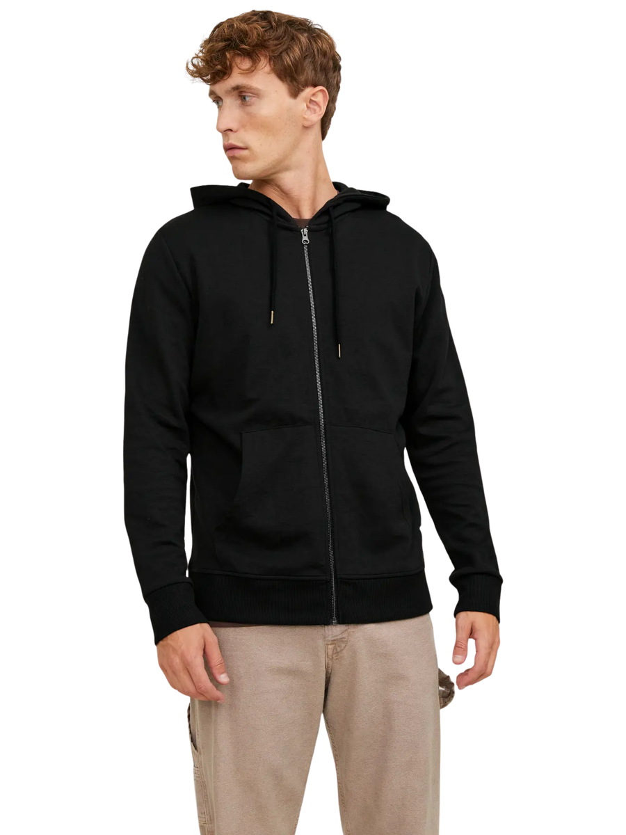 Felpa con zip Jack & Jones nera 12181901 Black REG Jack & Jones 