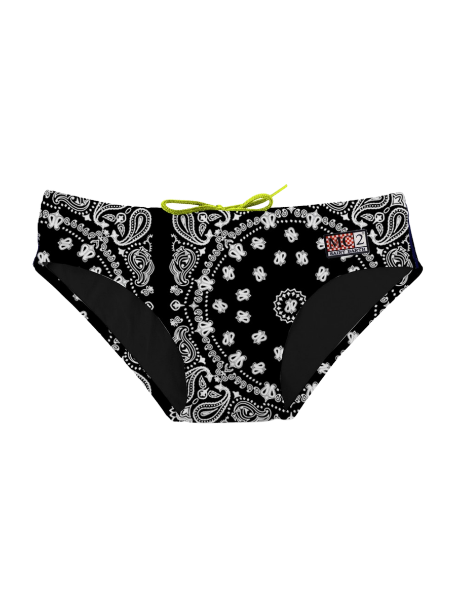 Costume da bagno slip MC2 St.Barth "Cayo" bandana nero CAYO001 01701H MC2 SAINT BARTH 