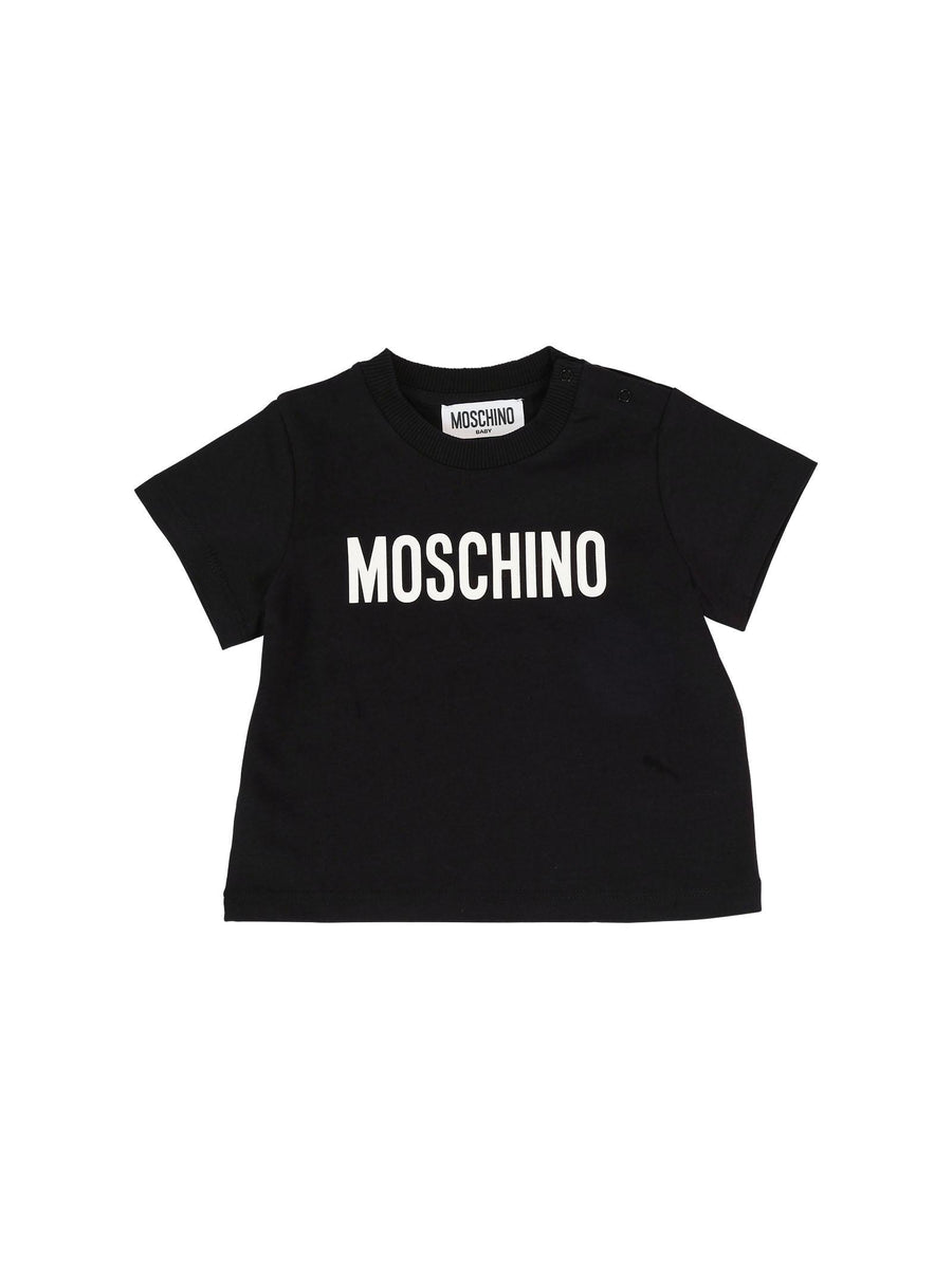 T-Shirt Moschino nera con logo lettering frontale MUM04F 60100 Moschino 