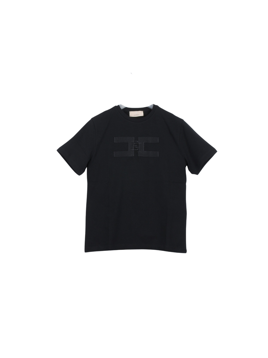 T-Shirt Elisabetta Franchi nera con logo in strass EFTS242 N000 Elisabetta Franchi 