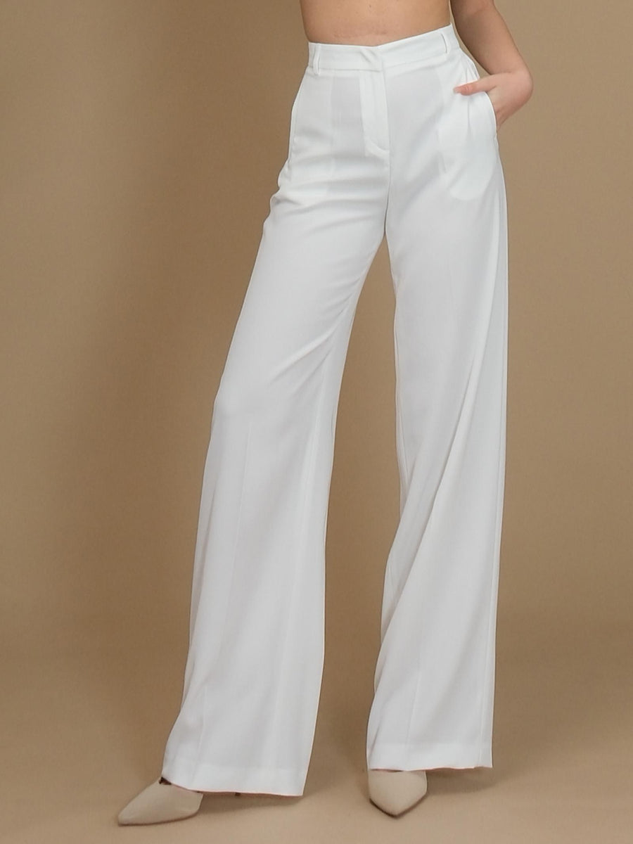 Pantalone "agata" Silence Limited bianco a palazzo SD2028 White Silence Limited 
