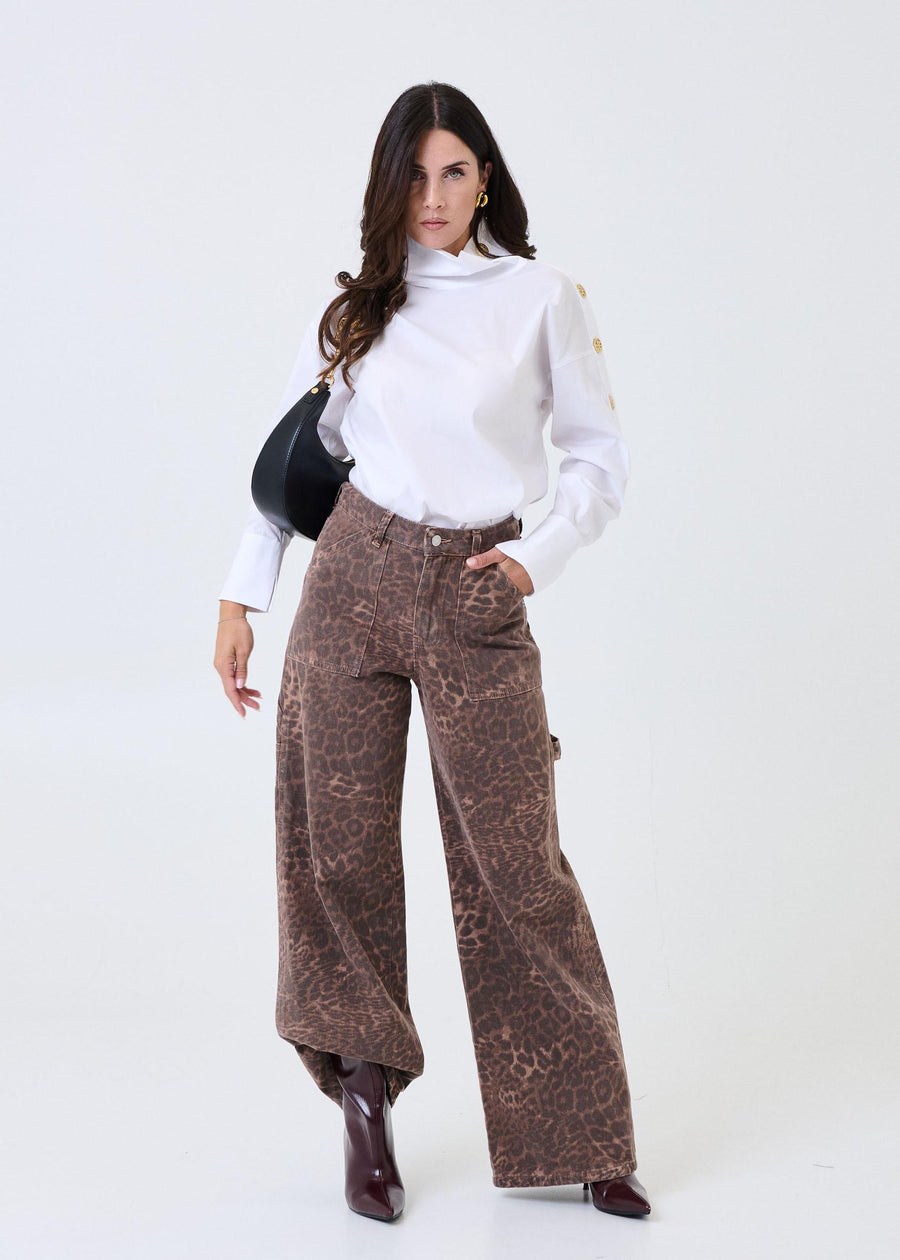 Jeans Haveone marrone maculato con tasconi PGZP106 MACU Haveone 