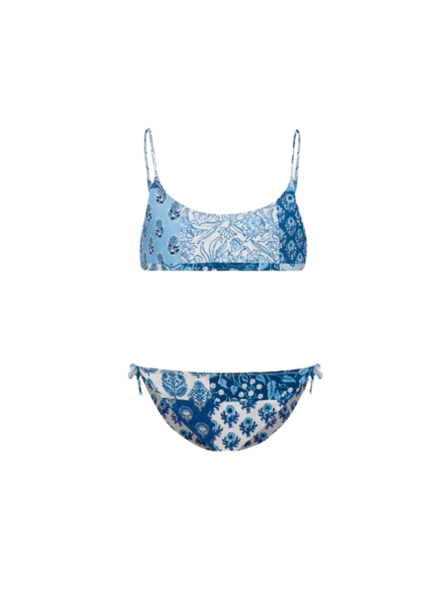 Bikini Saint Barth blu double face con stampa floreale JAI0004 03892H MC2 SAINT BARTH 
