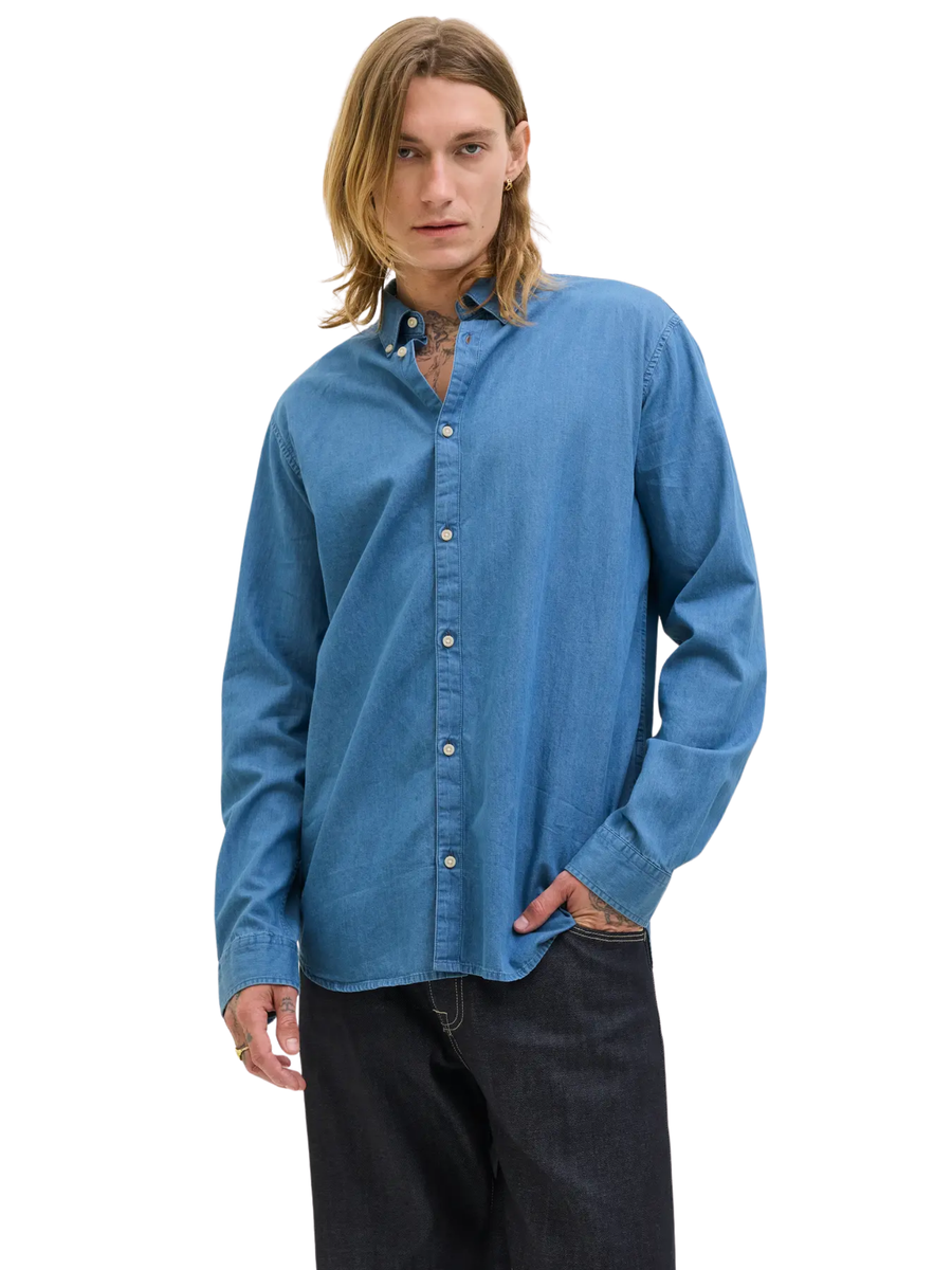 Camicia Jack & Jones blu in denim 12279712 Medium Blue Denim Jack & Jones 
