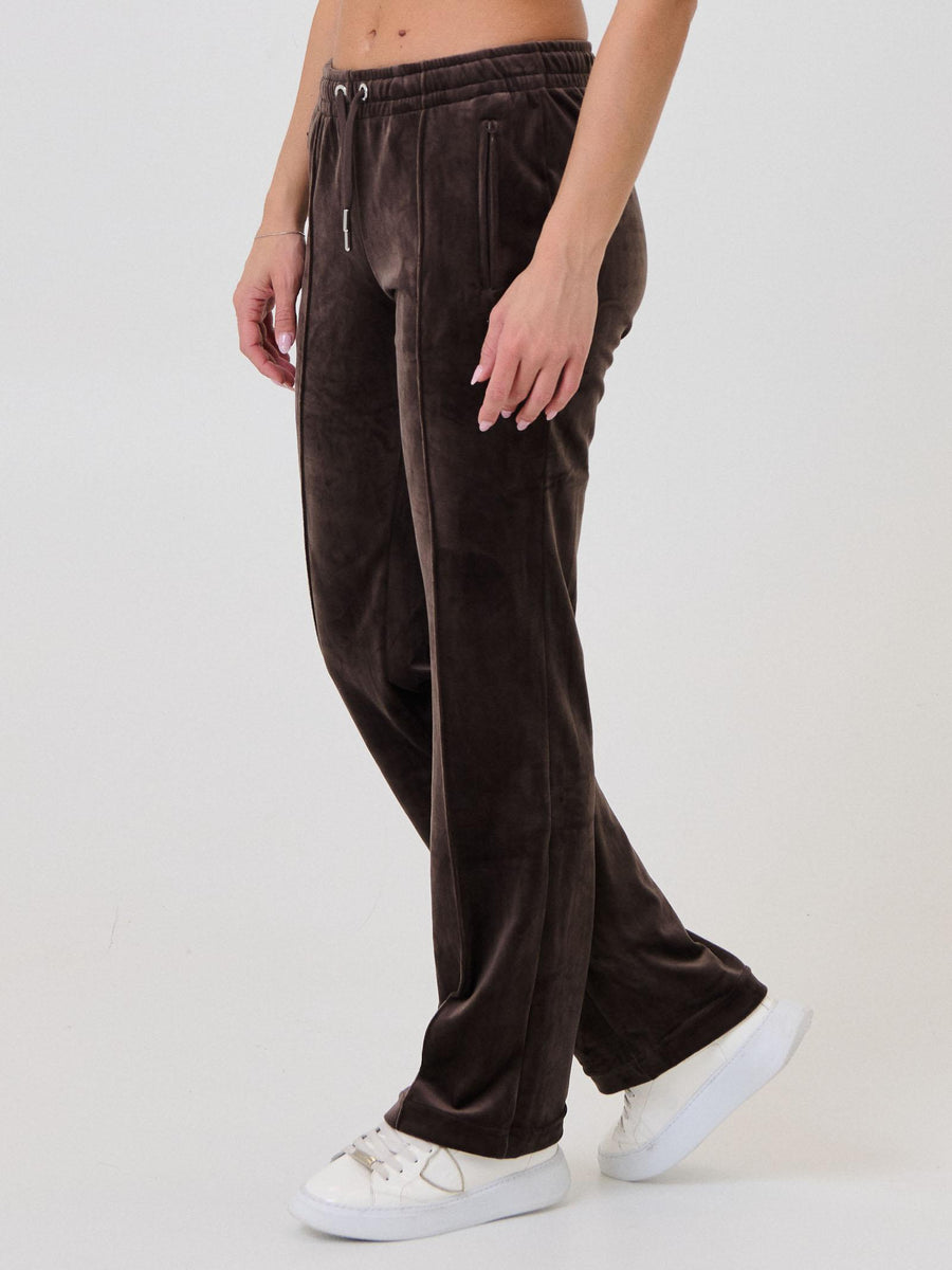 Pantalone in velluto Juicy Couture marrone in velluto con strass VIJH70699WPF JB7 Juicy Couture 
