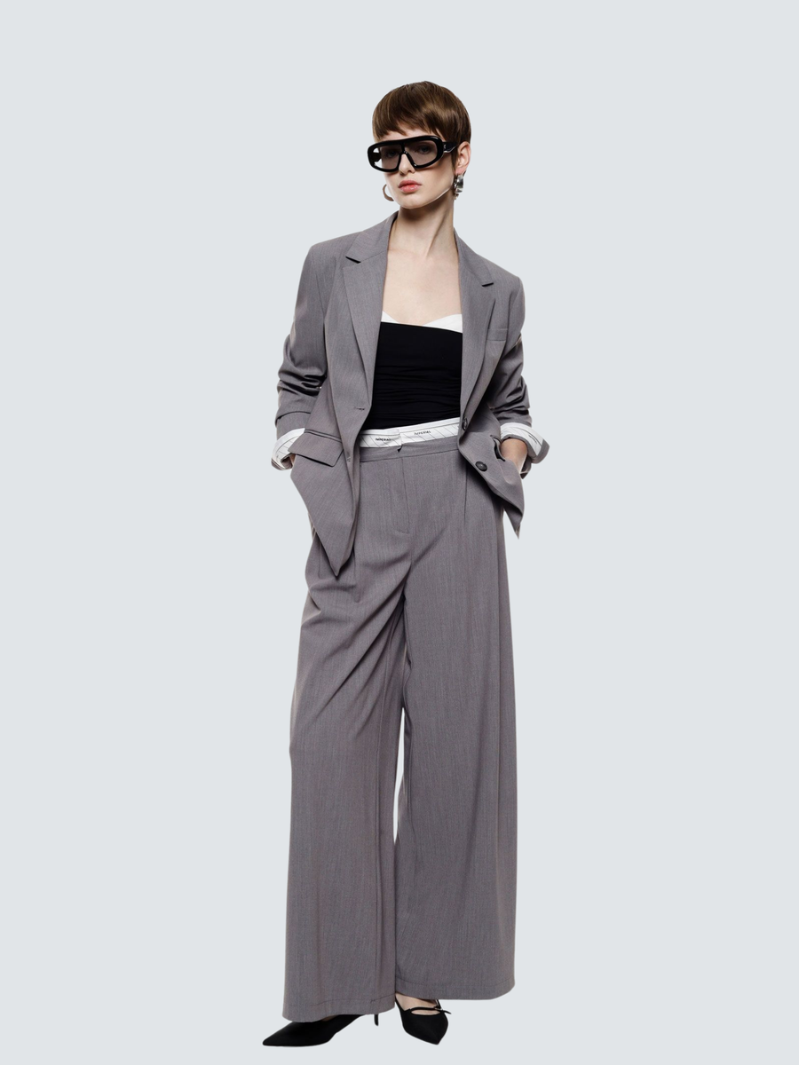 Pantalone palazzo Imperial grigio con pinces P6F3KLI GRI Imperial 