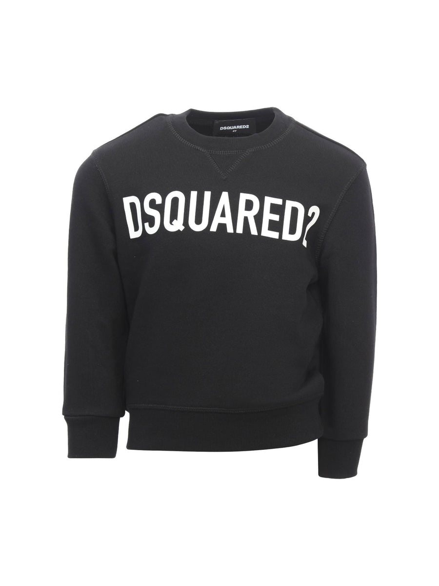 Felpa basic nera con logo lettering del brand DQ2009D0A4D DQ900 Dsquared 