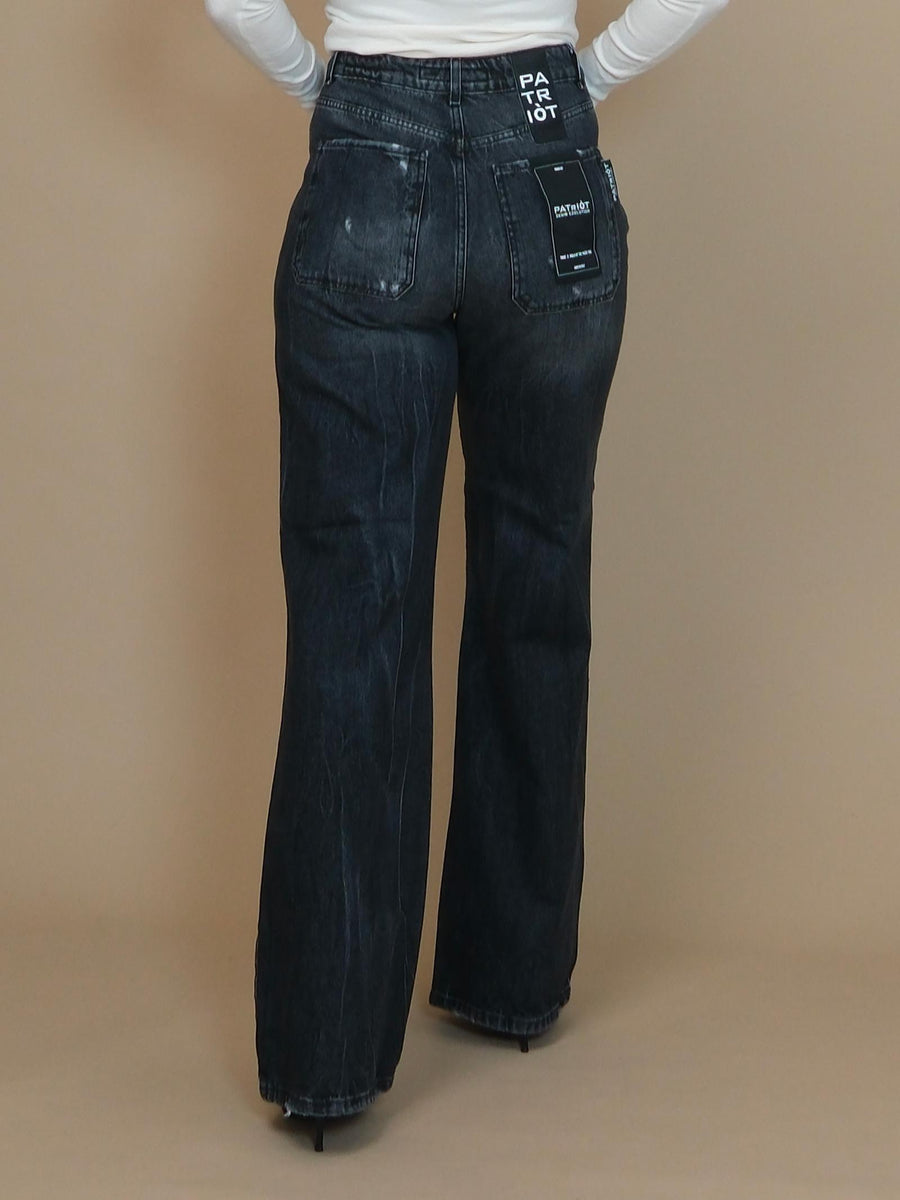 Jeans a palazzo Patriòt nero in denim PLZM24 DNM Patriot 