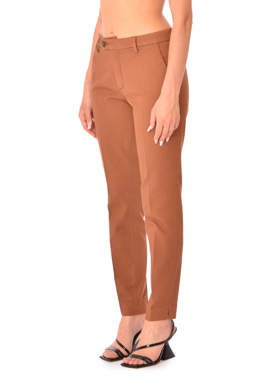 Pantalone capri nocciola JANIS2895 NOC RAYURES NOIR 