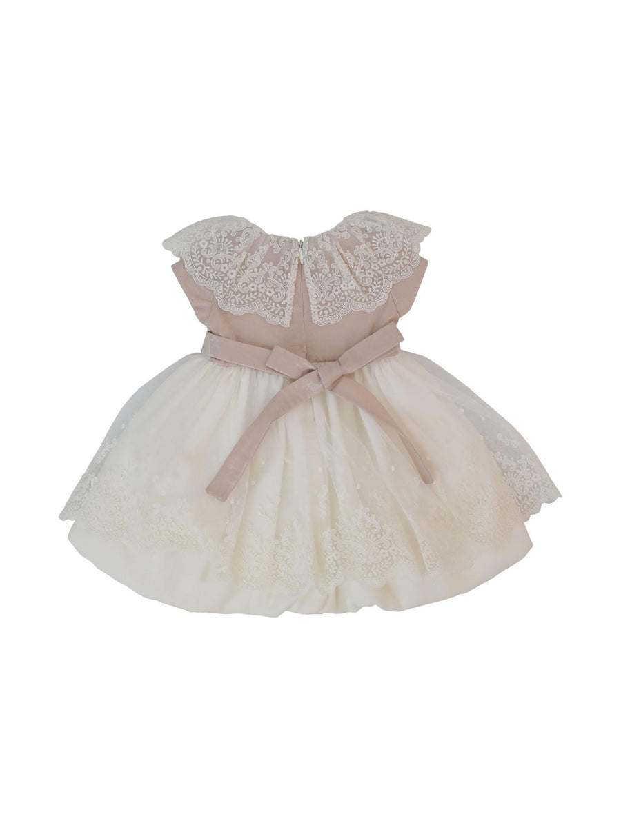 Abito avorio e rosa con pizzo ID809 C299 Marlù 