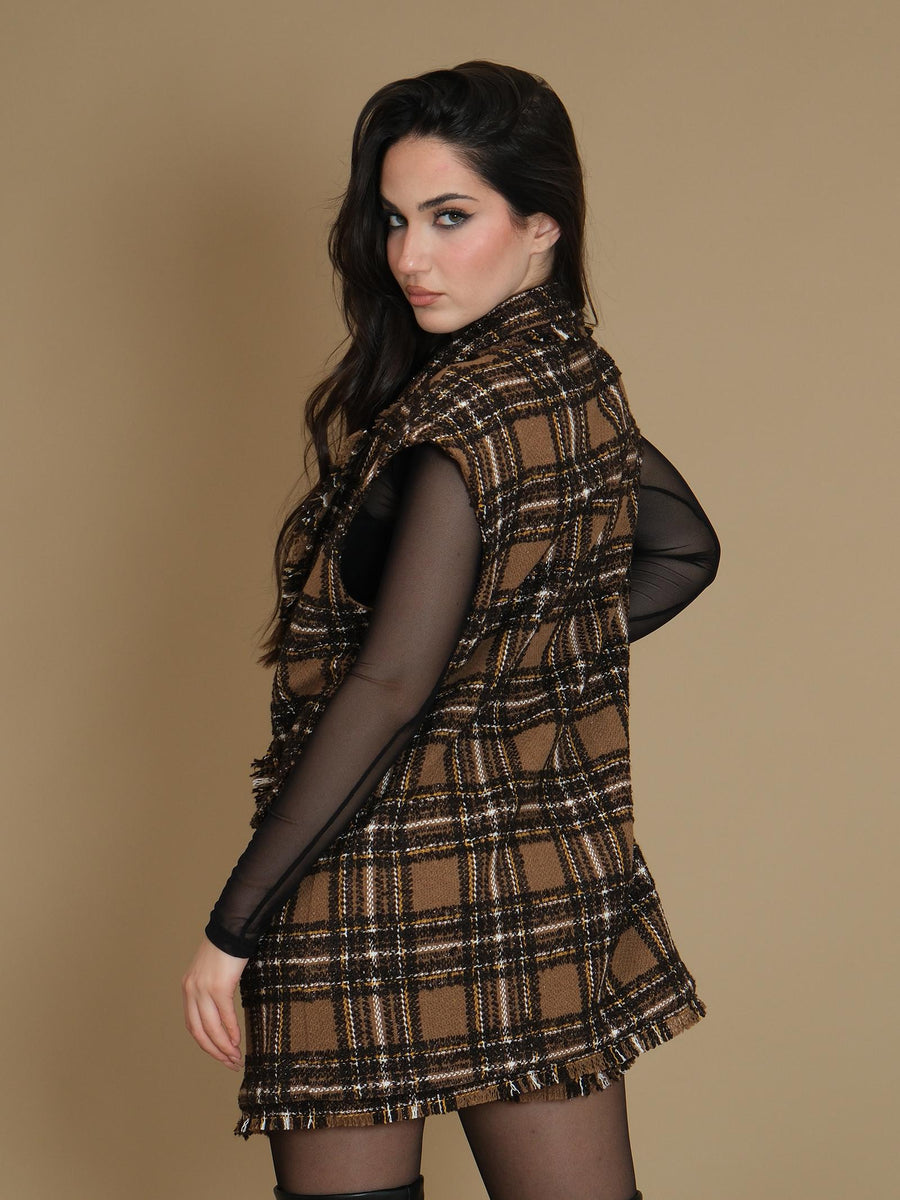 Gilet "tartan" Silence Limited marrone SD5045 Tartan Silence Limited 