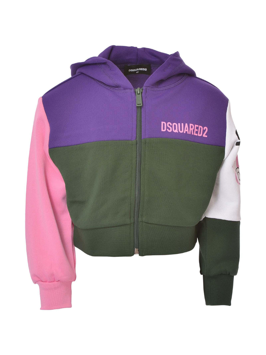 Felpa cropped multicolor DQ1110D003S DQ322 Dsquared 