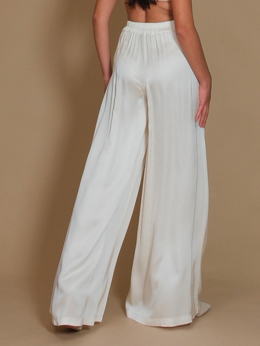 Pantalone a palazzo Armoire burro satinato con pinces FB334P BURRO Armoire 