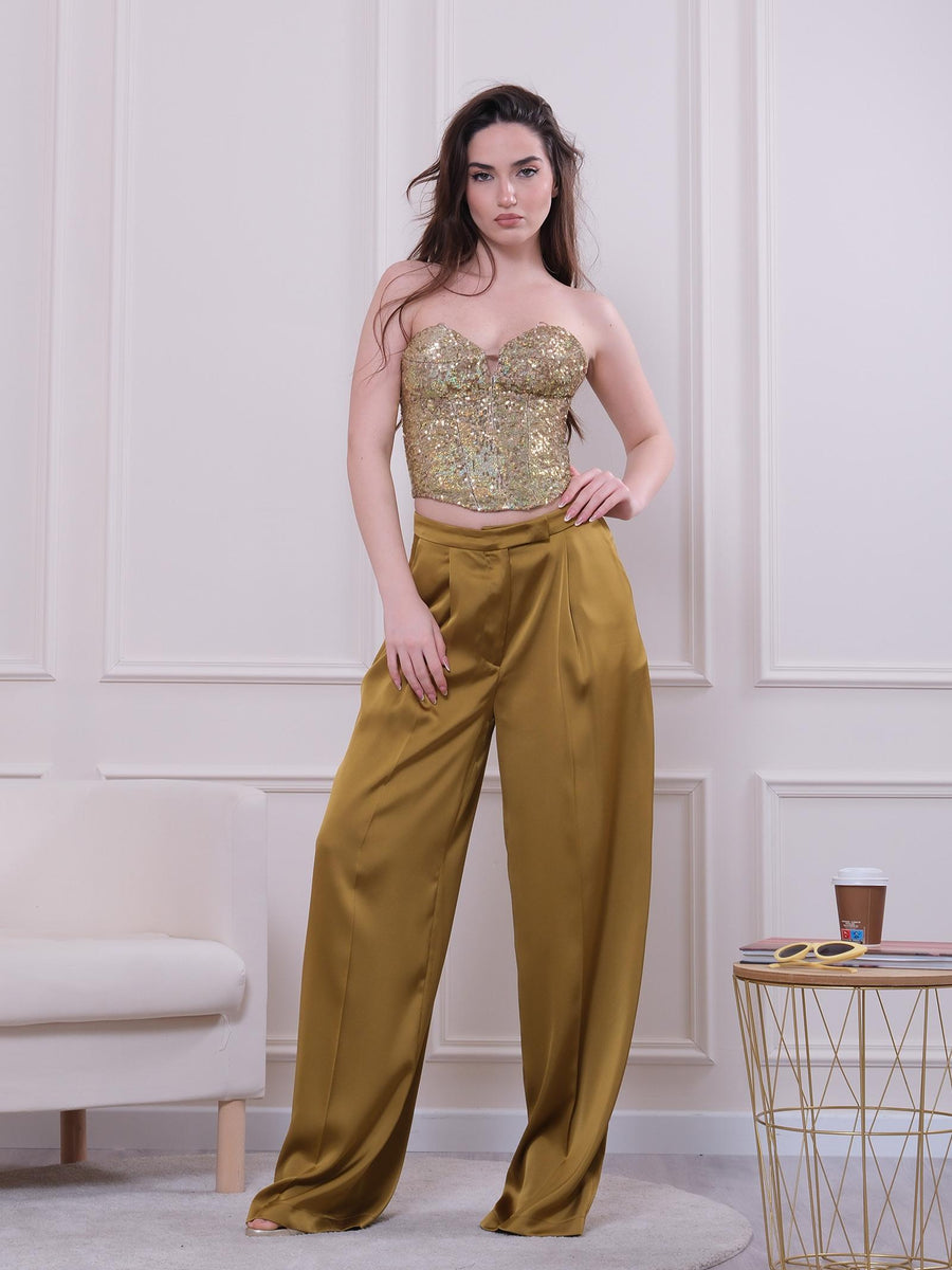 Top bustier Silence Limited oro ricoperto di pailettes SD8018 GOLD Silence Limited 