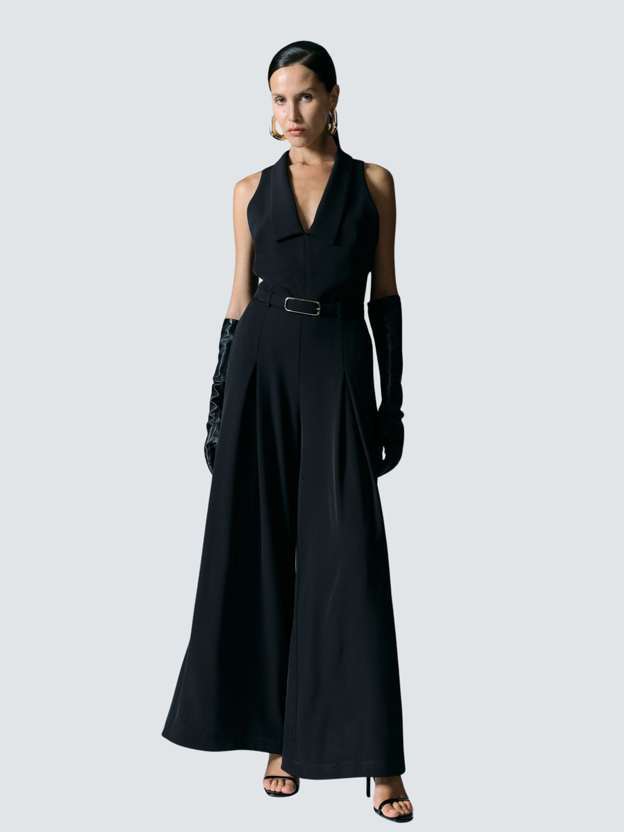 Jumpsuit Imperial nera con fibbia dorata Y557KHXC NERO Imperial 