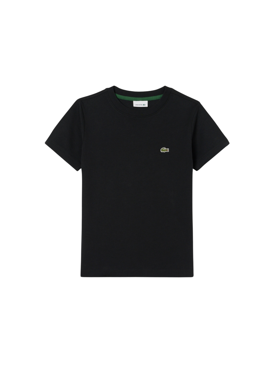T-Shirt Lacoste nera con logo sul petto 947025 K96 Lacoste 