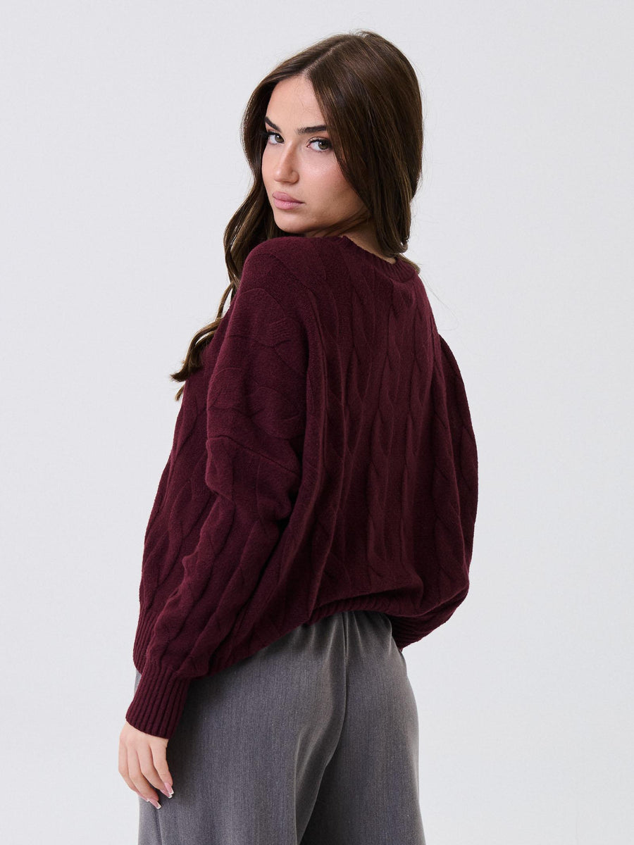 Maglione intrecciato Armoire vino con spalle scese 5R72220 VINO Armoire 