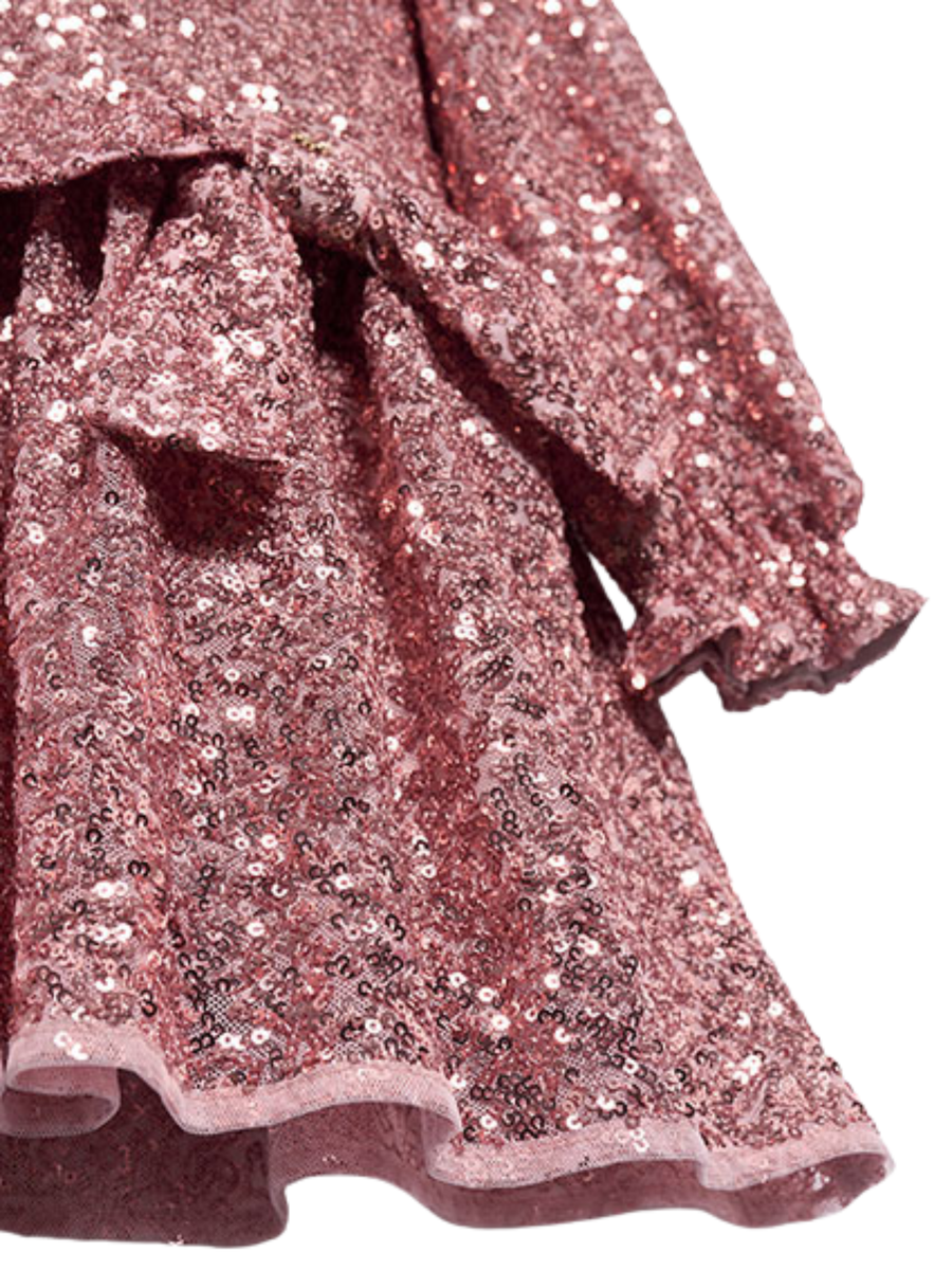 Abito con paillettes Abel & Lula rosa con cintura laterale con fiocco 5531 Rosa Abel & Lula 