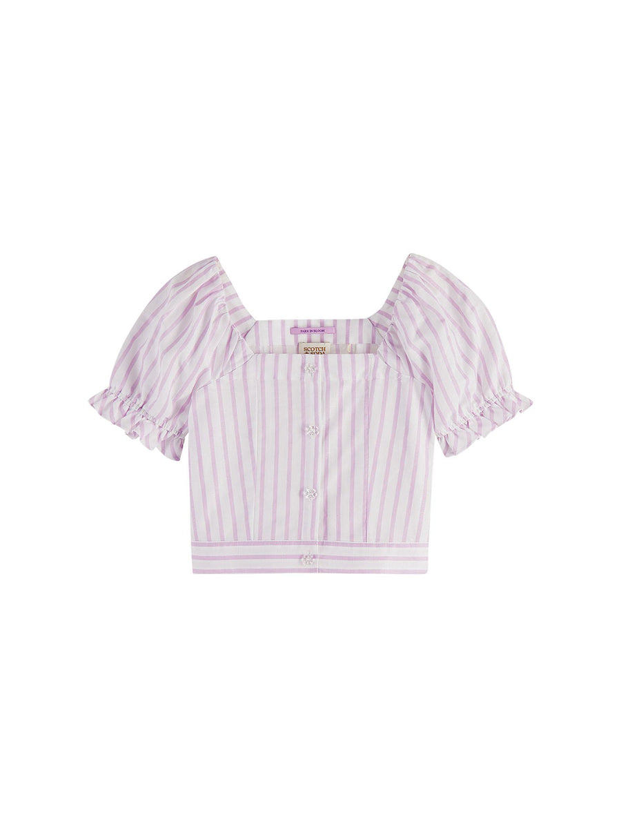 Blusa scollo a barca rosa e bianca 170615 1179 Scotch & Soda 