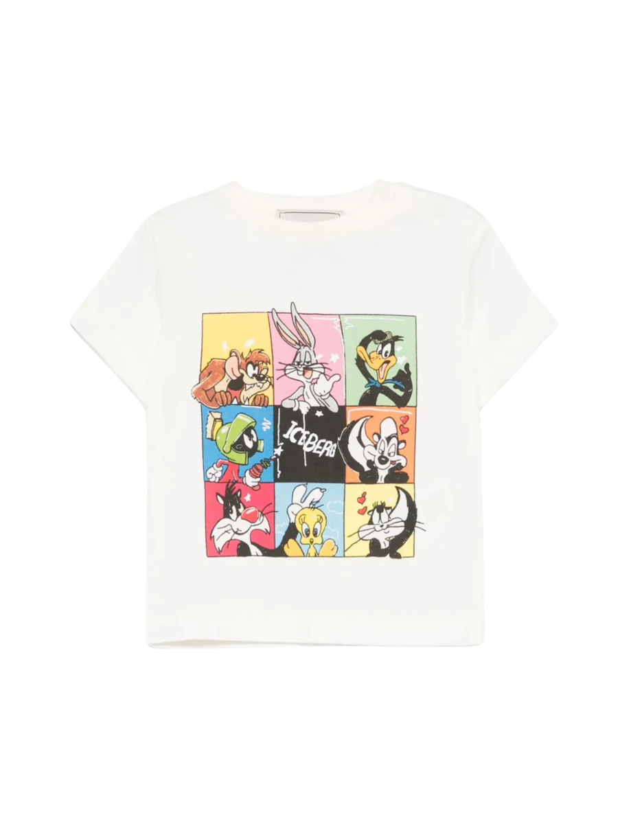 T-Shirt Iceberg bianca con stampa looney tunes TSICE5125B WHITE Iceberg 