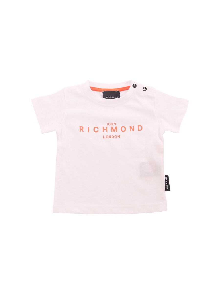 T-Shirt John Richmond verde con logo lettering arancione RIP25014TS WHITE/APR John Richmond 