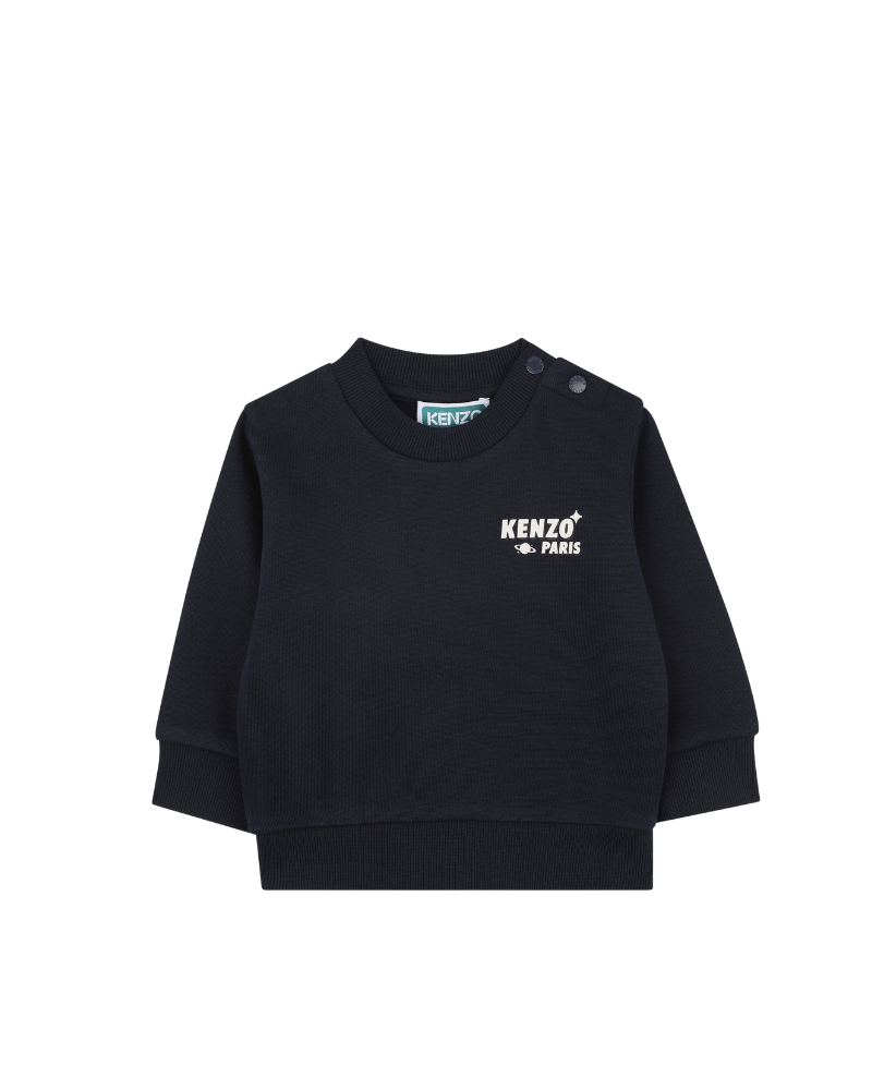 Felpa Kenzo nera con maxi logo posteriore K61293 845 Kenzo 