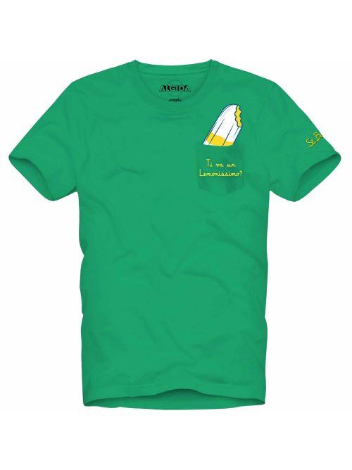 T-shirt verde in cotone Lemonissimo AUS0001 04676F MC2 SAINT BARTH 