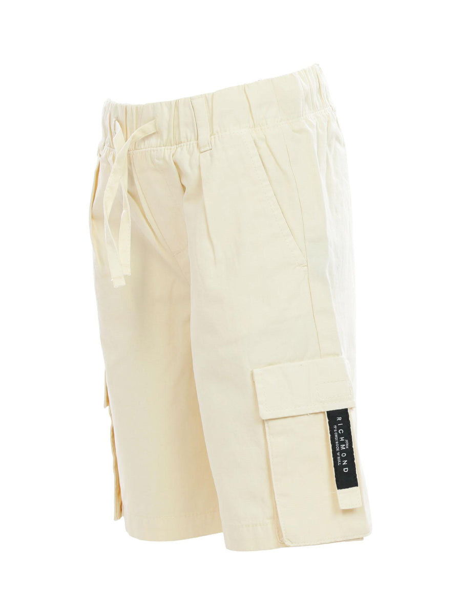 Bermuda cargo crema con elastico in vita e lacci RBP24035BE BEI John Richmond 