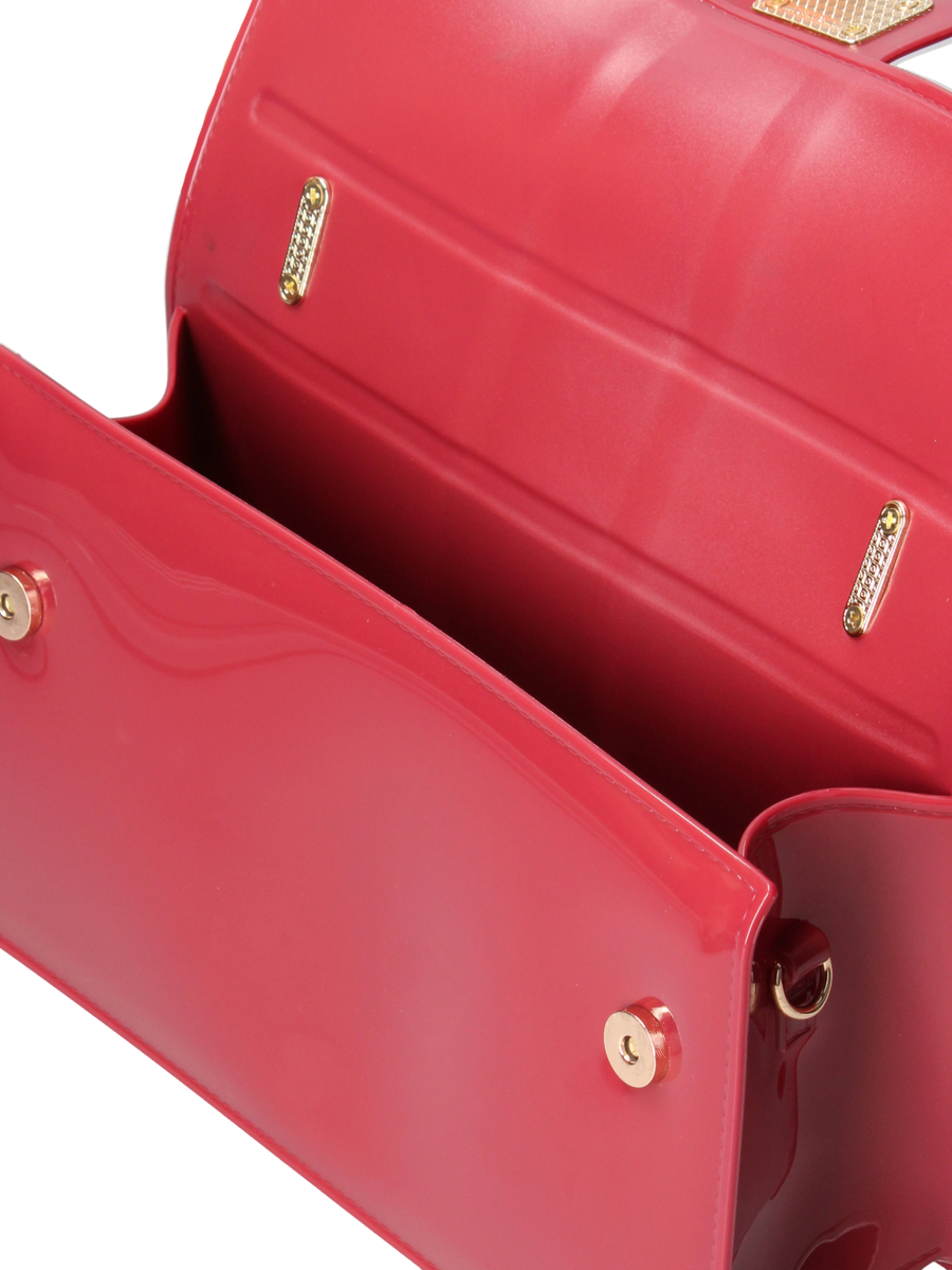 Borsa a mano "Flat Arrow" Marc Ellis rossa effetto vernice FLATARROWM RUBI/GLD Marc Ellis 