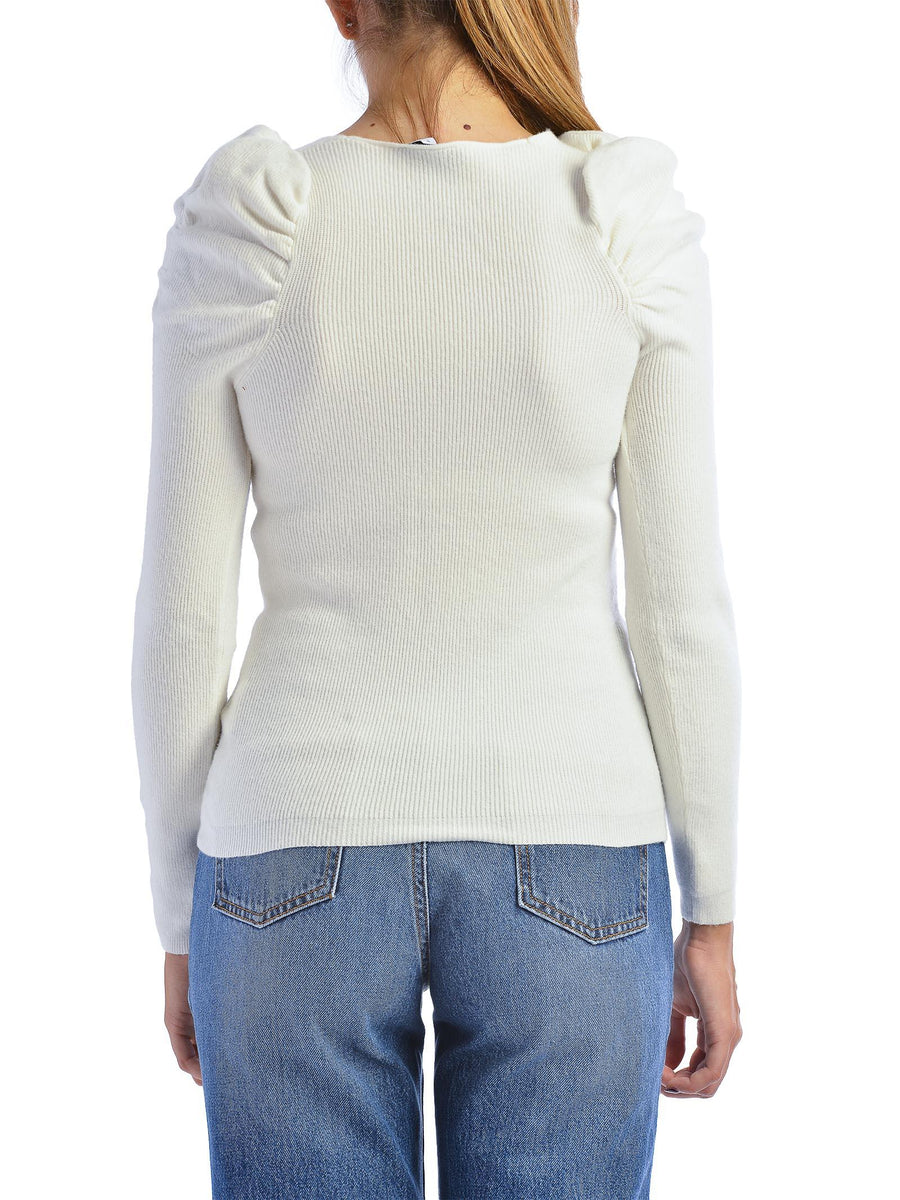 Pullover bianco scollo a v GBD10357 BIA Gaelle 