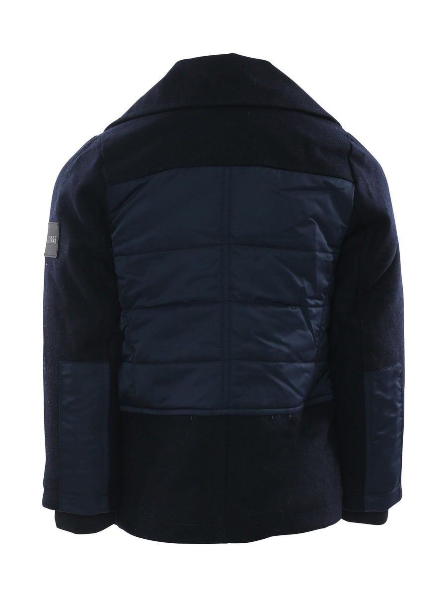 Cappotto blu in lana J26485 MARINE Boss 
