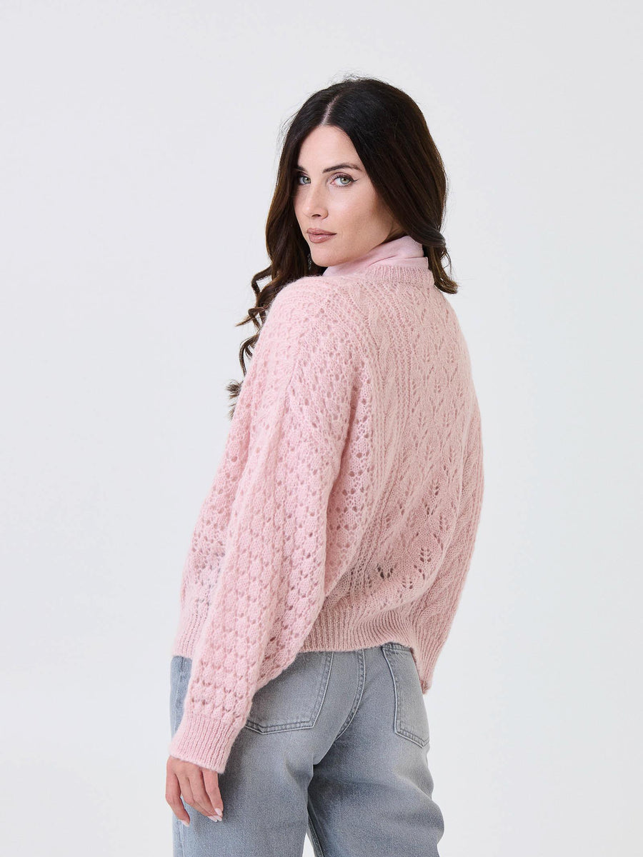 Cardigan traforato Kontatto rosa 3M0912C ROSA kontatto 