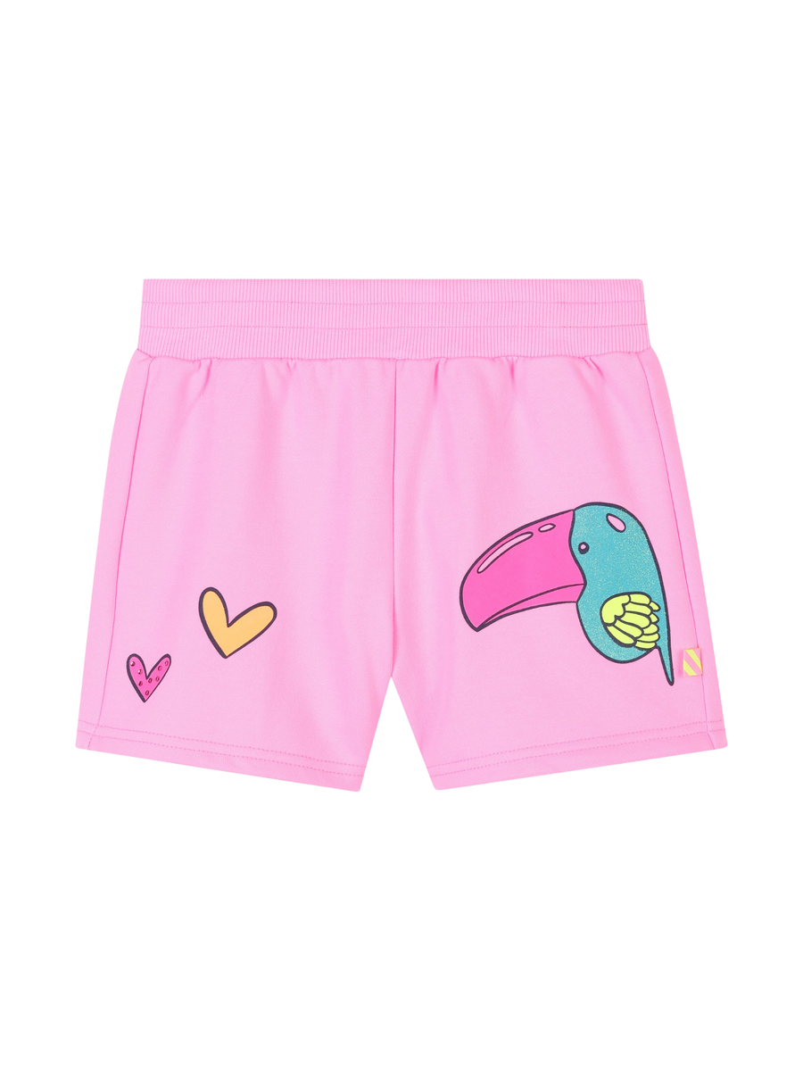 Shorts Billie Blush rosa con stampa tucano e cuori U20908 462 Billie Blush 