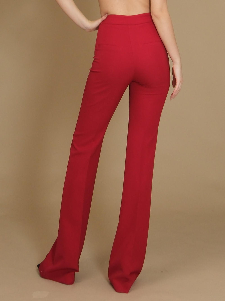 Pantalone flare Silence Limited vita alta mezza zampa bordeaux NP2003T BORDEAUX Silence Limited 