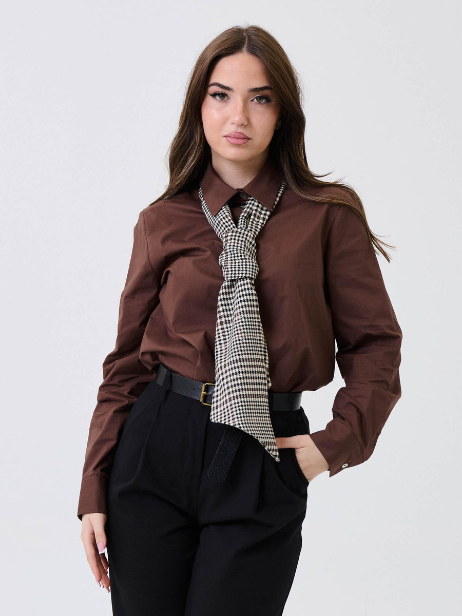 Camicia Armoire moro con cravatta fantasia check 3120 MORO Armoire 