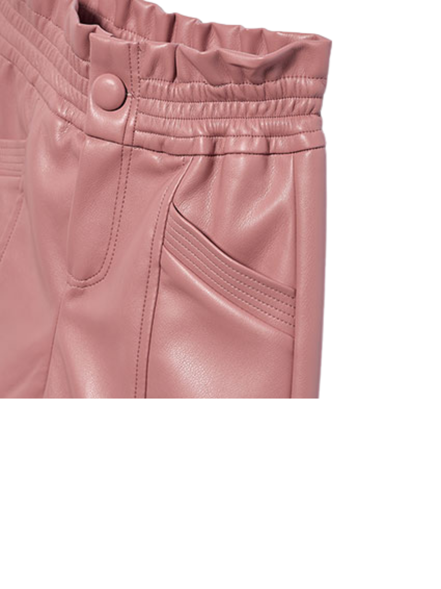 Shorts in ecopelle Abel & Lula rosa con vita arricciata 5718 Rosa Abel & Lula 