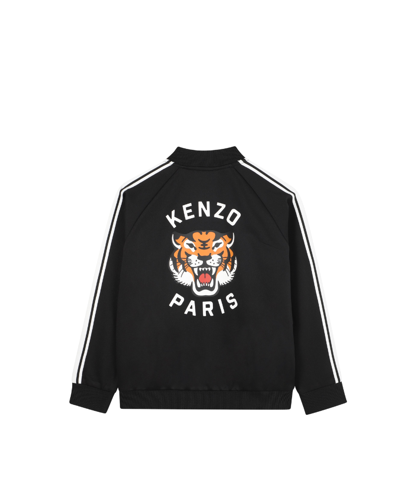 Felpa Kenzo nera con maxi logo posteriore e bande laterali K61469 95 Kenzo 