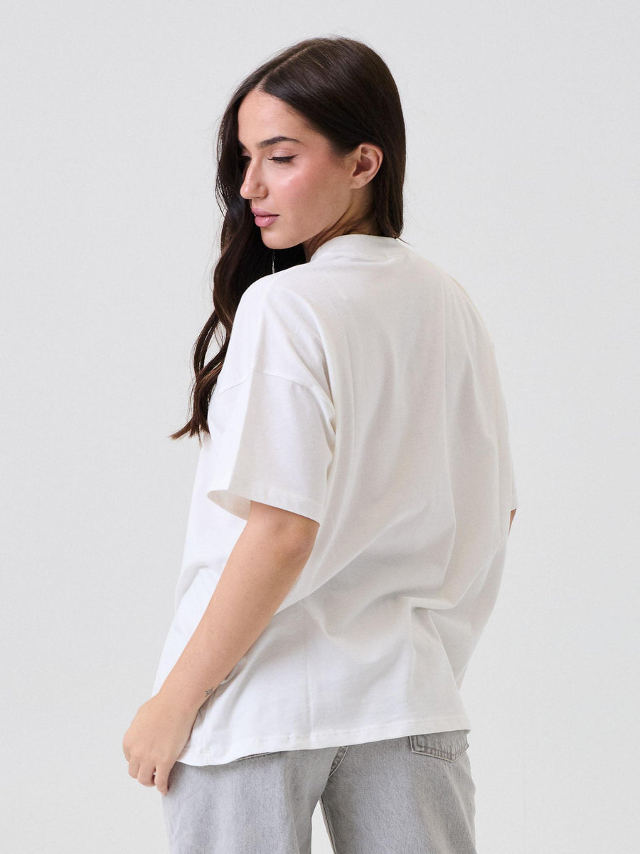 T-Shirt Vicolo bianca con logo "VCL" in strass RF0085 BIA Vicolo 