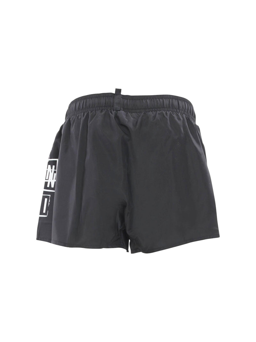 Costume shorts nero con stampa laterale bianca DQ2326 DQ900 Dsquared 
