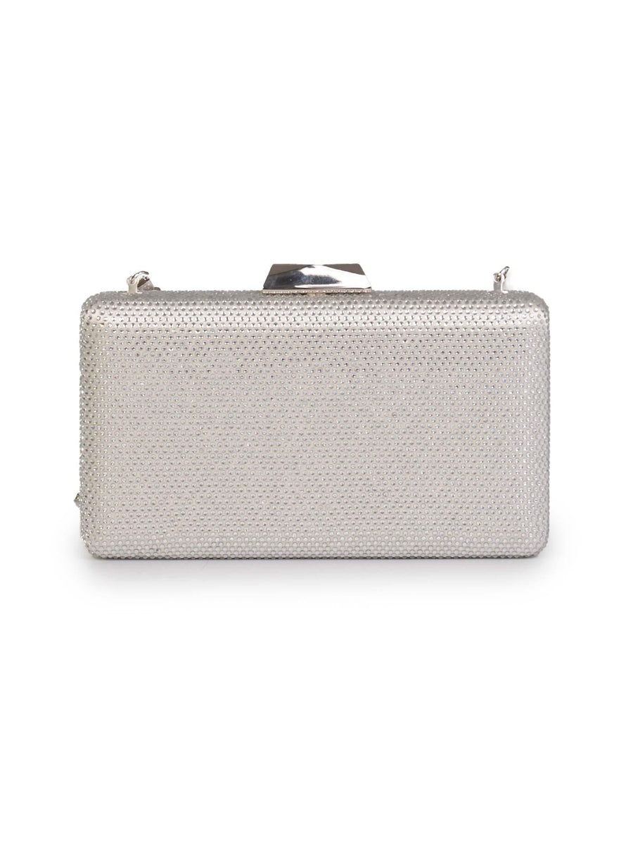 Clutch argento con strass ACV0012651003 BIA Rinascimento 