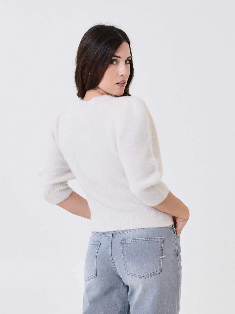 Cardigan Kontatto avorio con maniche a palloncino 3M0873C AVORIO kontatto 