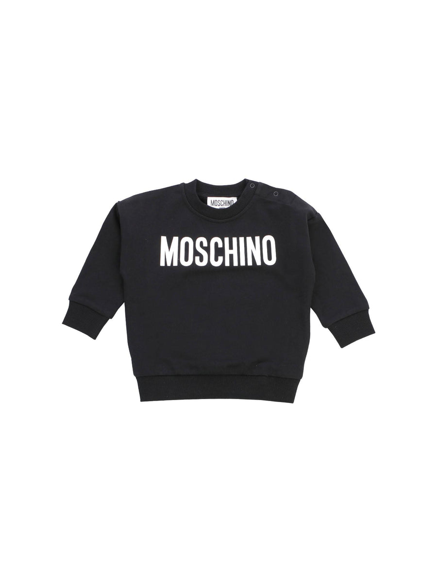 Felpa neonato basic con logo lettering MUF05OLCA60 60100 Moschino 