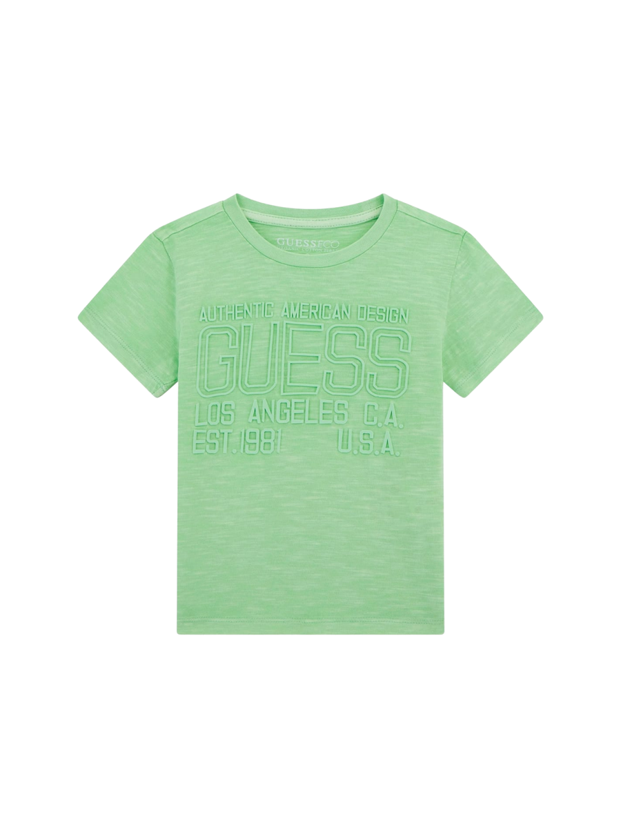 T-Shirt Guess verde stampa in rilievo "Authentic American Design GUESS" N5GI13K6XN4 G8AL Guess 