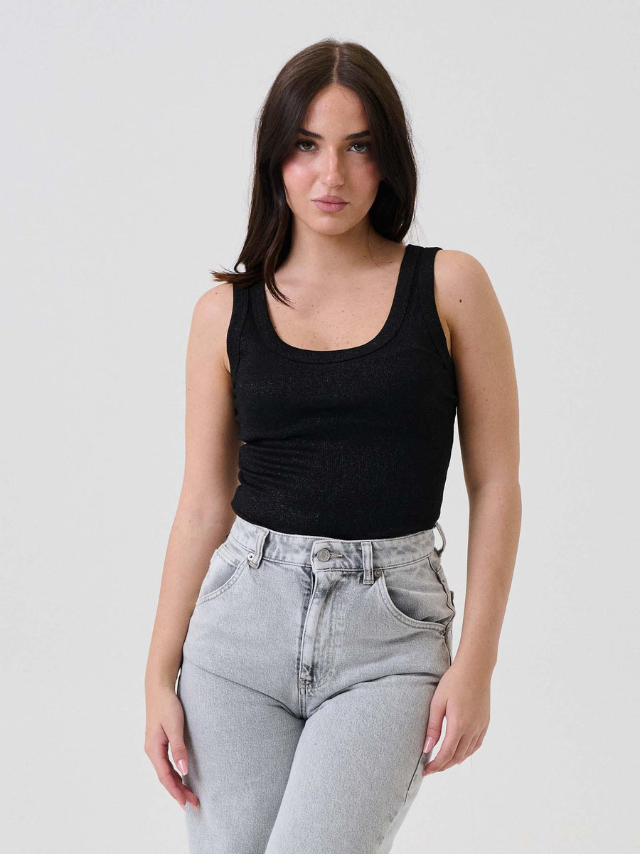 Canotta Vicolo nera con scollo rotondo UF0055 NERO Vicolo 