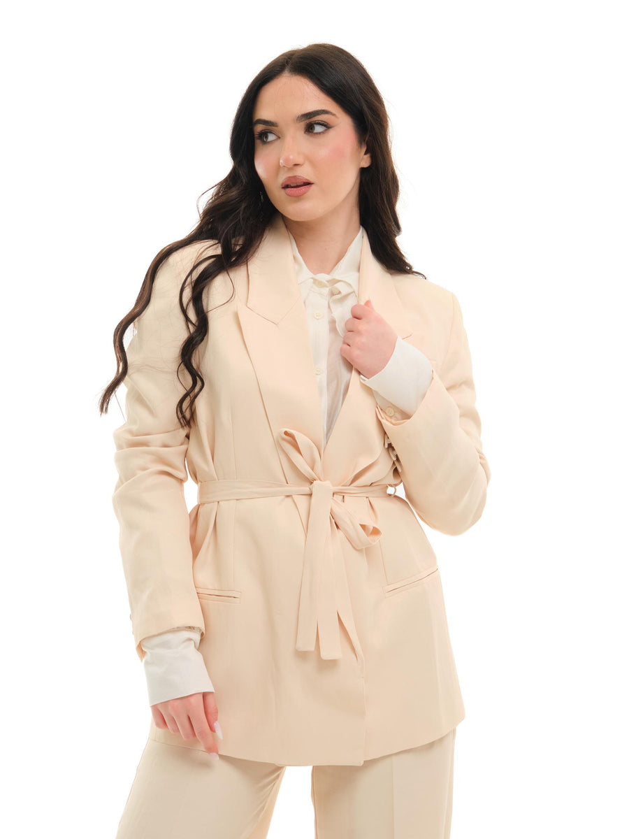 Blazer Vicolo beige con cintura TD1544 BEIGE Vicolo 