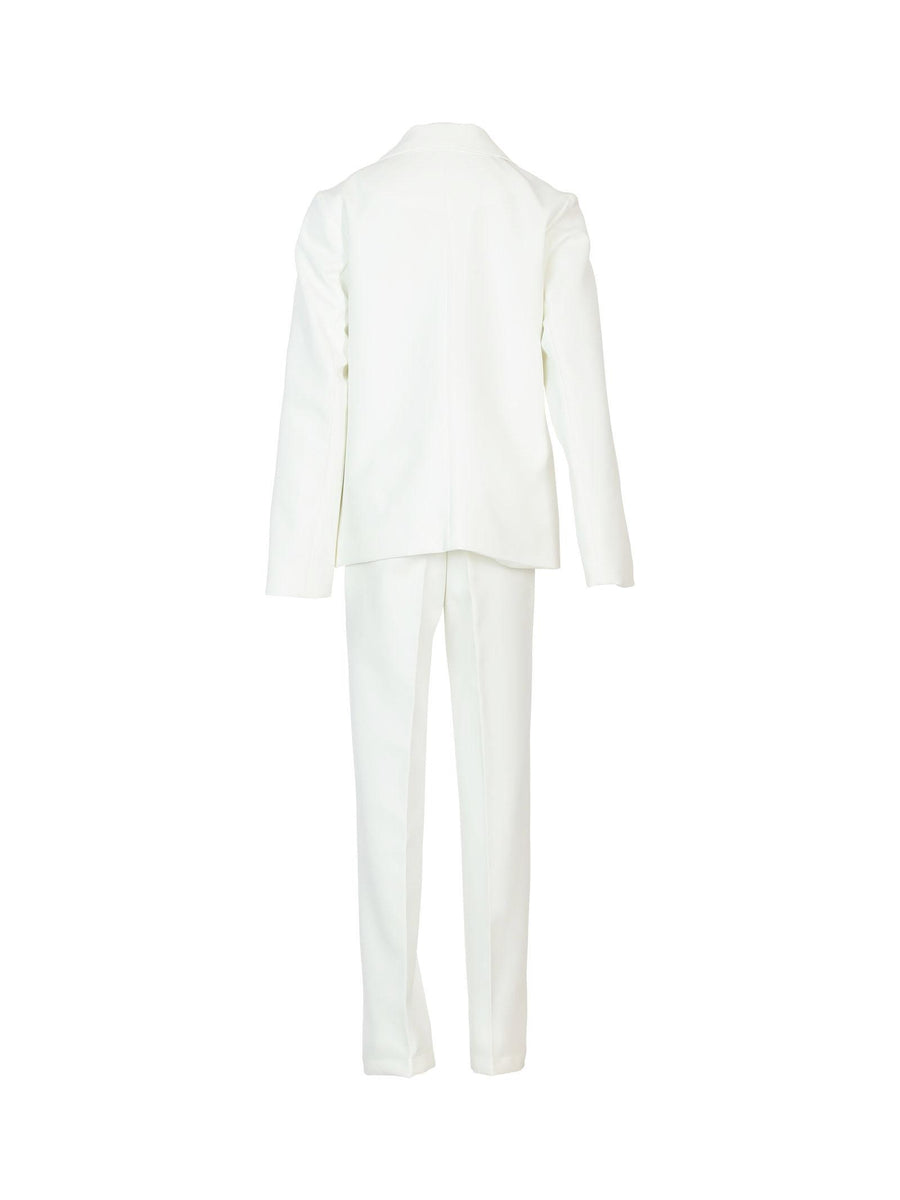Tailleur completo giacca e pantalone bianco latte MG2618 LATTE Manila Grace 