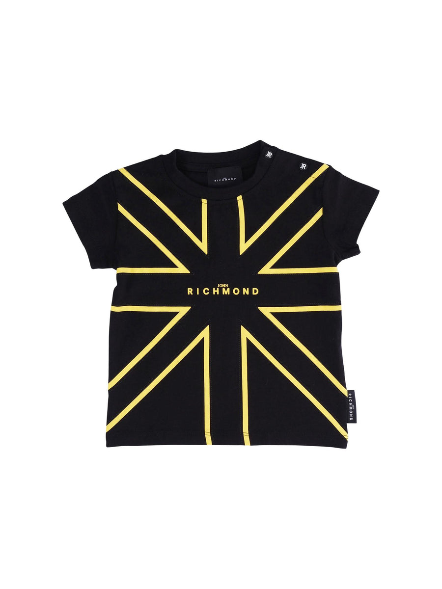 T-Shirt John Richmond nera con profili gialli RIP25077TS BLACK John Richmond 