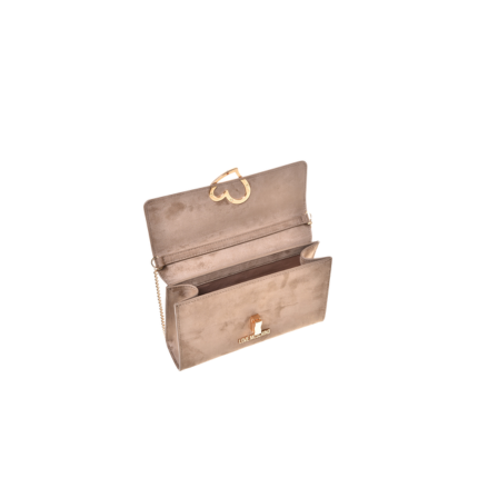 Borsa a tracolla Love Moschino taupe con chiusura a cuore dorato JC4327PP0NKX 0105 Love Moschino 