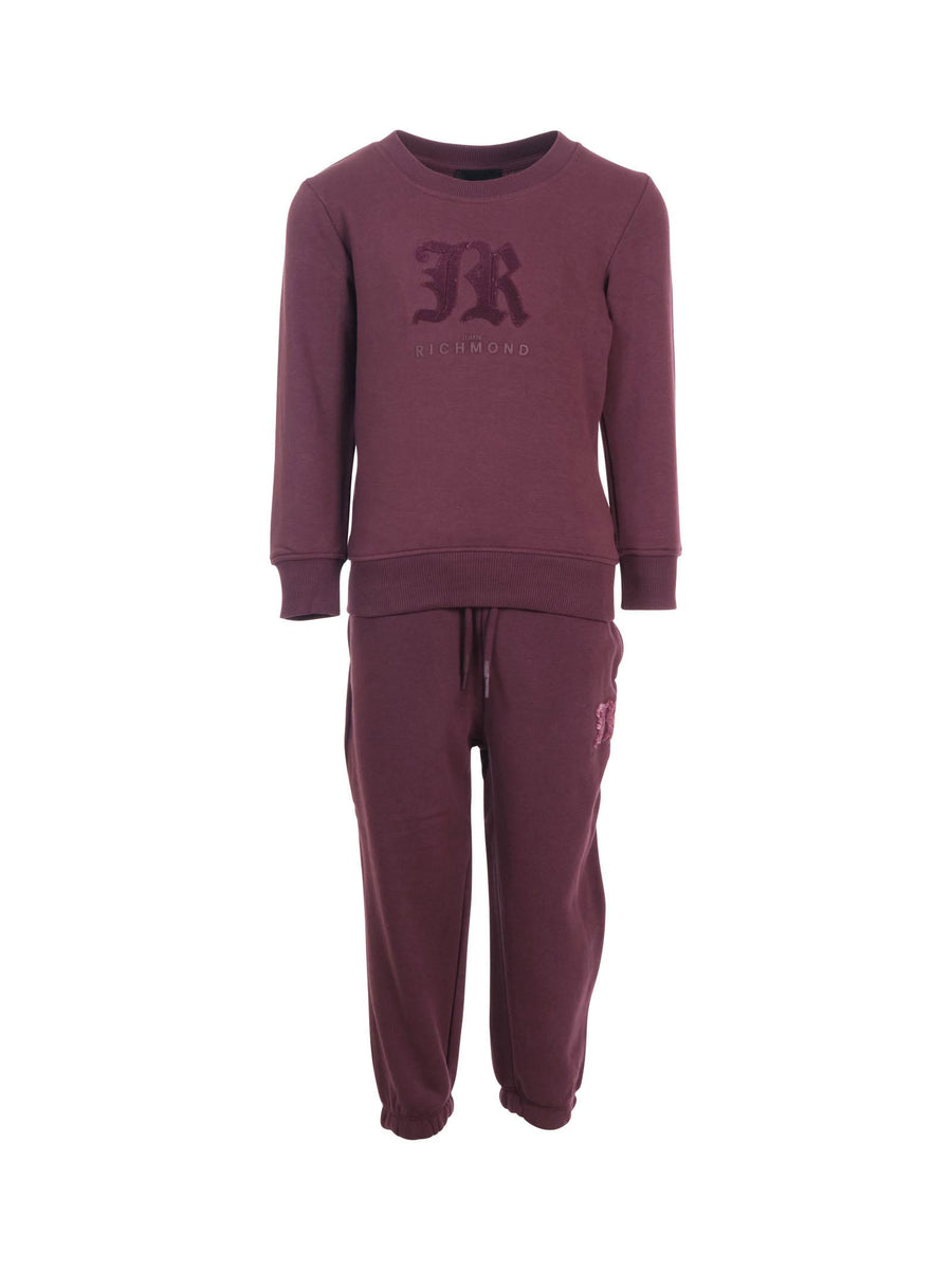 Completo John Richmond prugna con logo "JR" in velluto RBA25002CF EGGPLANT John Richmond 