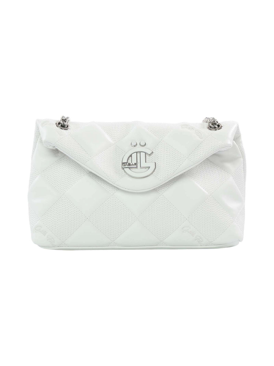 Borsa a tracolla bianca trapuntata con rombi GBADP4152 BIA Gaelle 